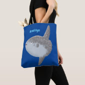 Grote cartoon van de zeeduivel tote bag (Dichtbij)