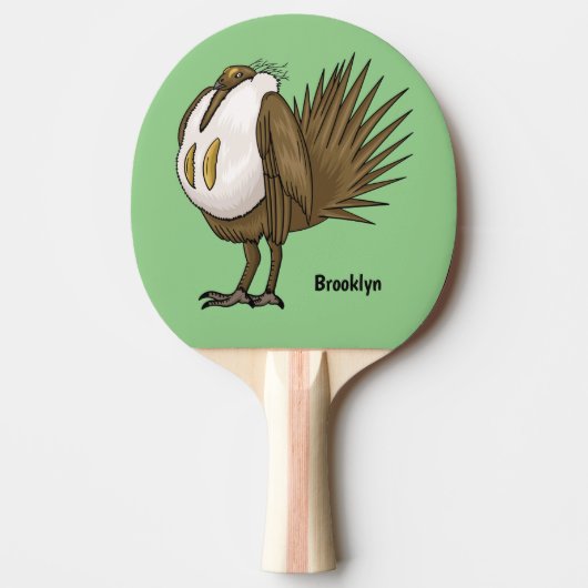 Grote cartoon van een grote hondenboomgaard tafeltennisbatje (Voorkant)