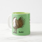 Grote cartoon van een grote hondenboomgaard tweekleurige koffiemok (Voorkant links)