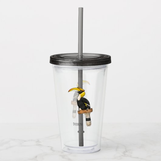Grote cartoon van hondvogel acryl drinkbeker (Voorkant)