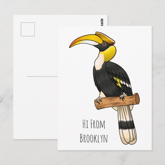 Grote cartoon van hondvogel briefkaart (Voorkant / Achterkant)