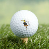 Grote cartoon van hondvogel golfballen (Insitu Shirt)