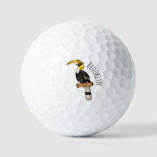 Grote cartoon van hondvogel golfballen