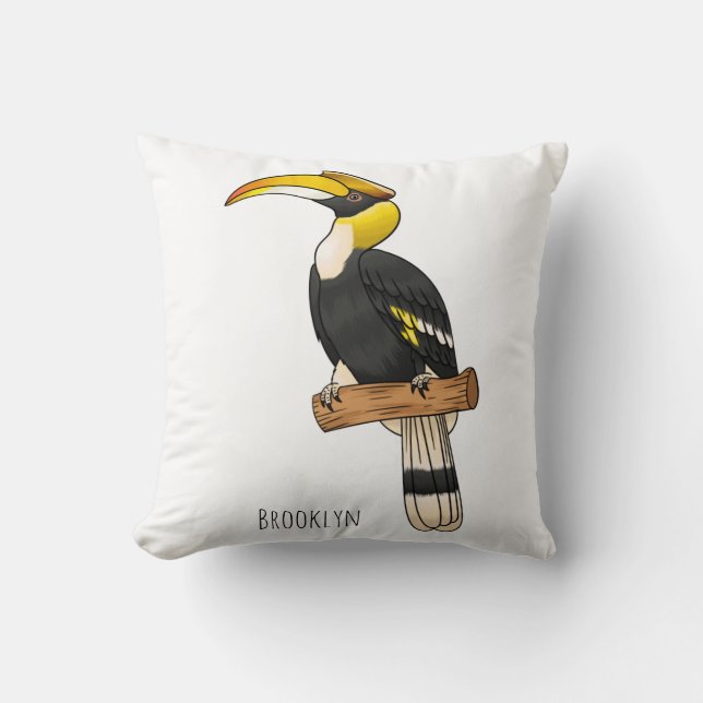 Grote cartoon van hondvogel kussen (Voorkant)
