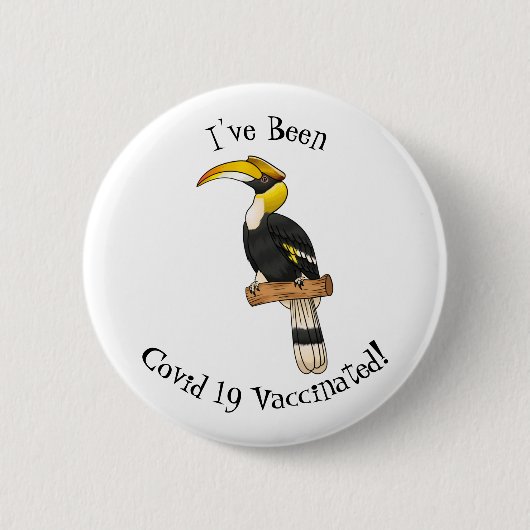 Grote cartoon van hondvogel ronde button 5,7 cm (Voorkant)
