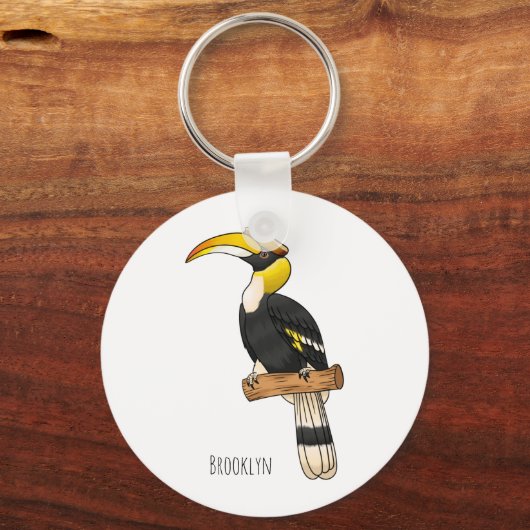 Grote cartoon van hondvogel sleutelhanger (Voorkant)