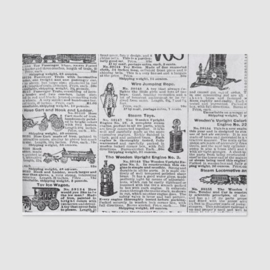 Grote  cataloguspagina tissuepapier (Voorkant)