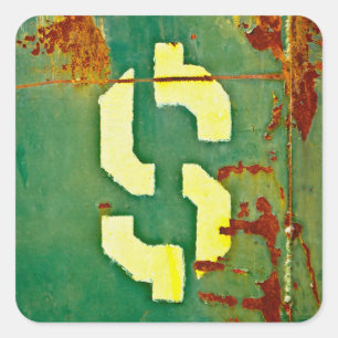 Grote centen vierkante sticker