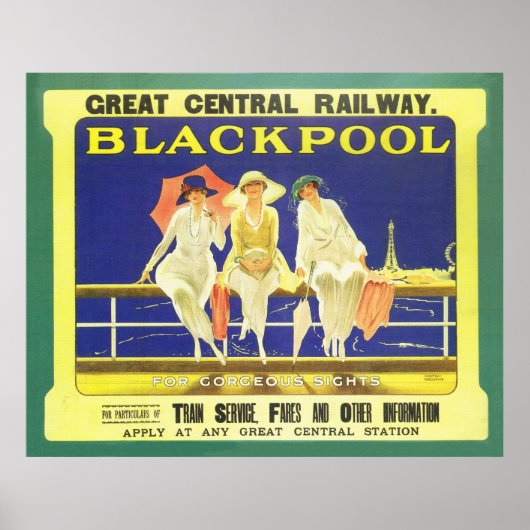 Grote centrale treinen poster Blackpool (Voorkant)