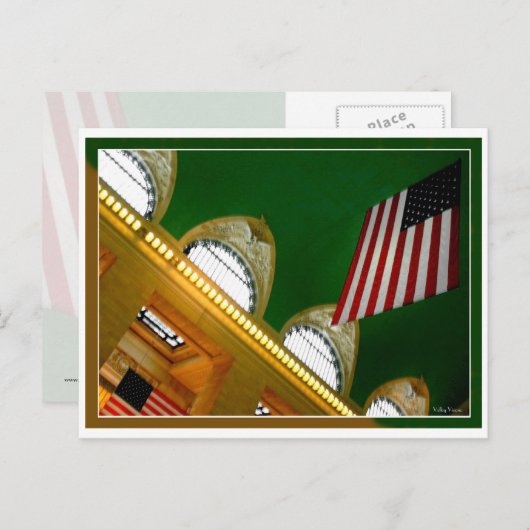 Grote centrale vlag briefkaart (Voorkant / Achterkant)