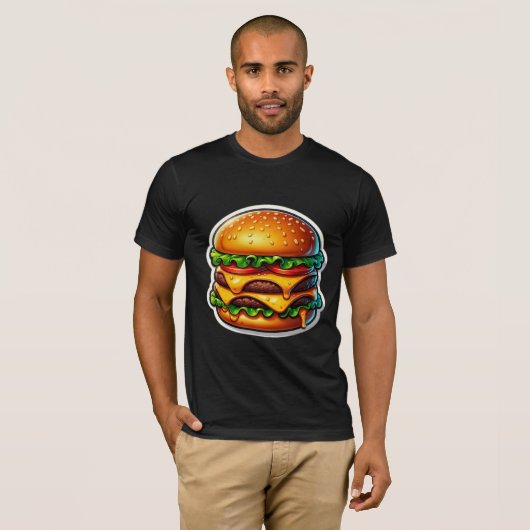 GROTE CHEESEBURGER LIEFDE 5 T-SHIRT (Voorkant volledig)
