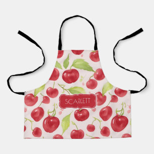 Grote Cherry Waterverf Kleurrijke Personaliz Patte Schort