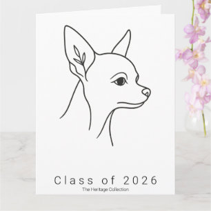 Grote Chihuahua Portret Afstudeerkaart Klas van 20 Kaart