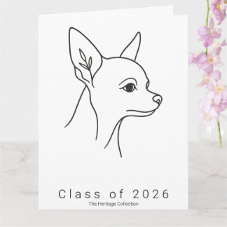 Grote Chihuahua Portret Afstudeerkaart Klas van 20 Kaart