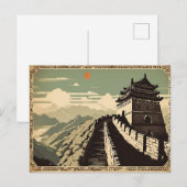 Grote Chinese Muur Reizen Briefkaart (Voorkant / Achterkant)