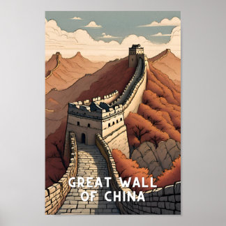 Grote Chinese muur reizen Chinees Beijing Poster