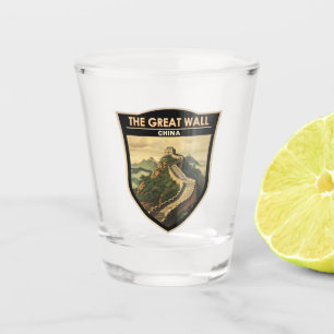 Grote Chinese Muur Reizen Kunst Vintage Shot Glas