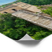 Grote Chinese Muur Waterverf Art Print (Hoek)