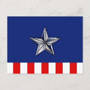 Grote Chroom als Silver Star op feestelijke kleure Briefkaart