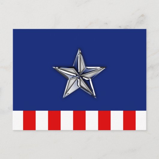 Grote Chroom als Silver Star op feestelijke kleure Briefkaart (Voorkant)