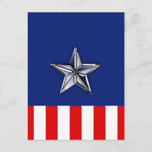 Grote Chroom als Silver Star op feestelijke kleure Briefkaart