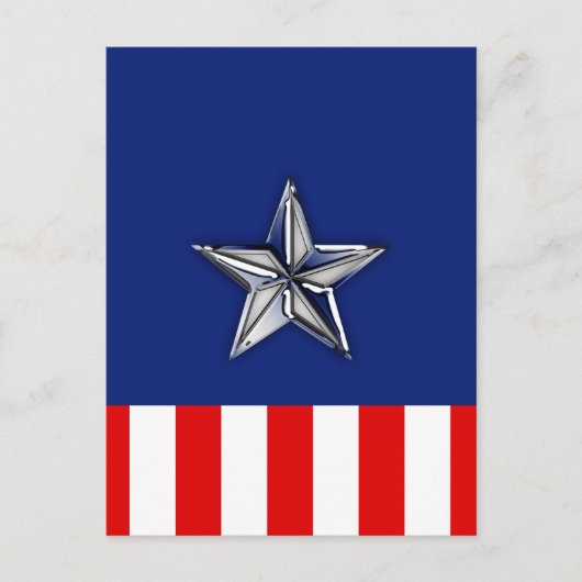 Grote Chroom als Silver Star op feestelijke kleure Briefkaart (Voorkant)