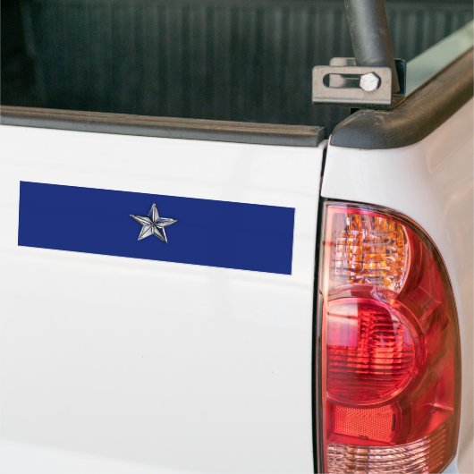 Grote Chroom als Silver Star op feestelijke kleure Bumpersticker (Op Truck)