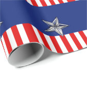 Grote Chroom als Silver Star op feestelijke kleure Cadeaupapier (Rol Hoek)