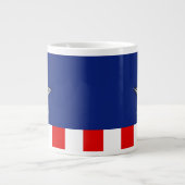 Grote Chroom als Silver Star op feestelijke kleure Grote Koffiekop (Voorkant)