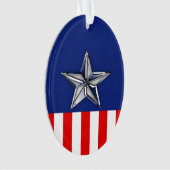 Grote Chroom als Silver Star op feestelijke kleure Ornament (voorkant)