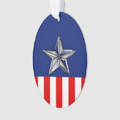 Grote Chroom als Silver Star op feestelijke kleure Ornament (voorkant)