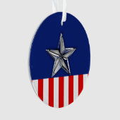 Grote Chroom als Silver Star op feestelijke kleure Ornament (voorkant)