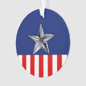 Grote Chroom als Silver Star op feestelijke kleure Ornament (voorkant)