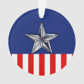 Grote Chroom als Silver Star op feestelijke kleure Ornament (voorkant)