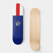 Grote Chroom als Silver Star op feestelijke kleure Persoonlijk Skateboard (Voorkant)