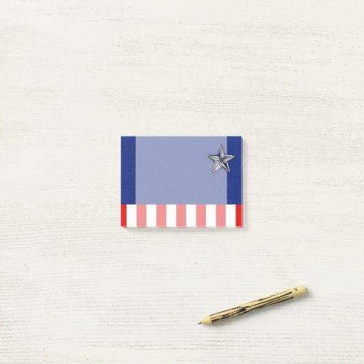 Grote Chroom als Silver Star op feestelijke kleure Post-it® Notes (Op bureau)