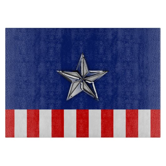 Grote Chroom als Silver Star op feestelijke kleure Snijplank (Voorkant)