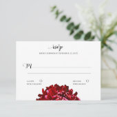 Grote Chrysanthemum Responsekaart RSVP Kaartje (Staand voorkant)