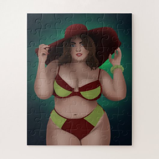 GROTE  CHUBBY BBW VROUW BIKINI JIGSAW PUZZZLE LEGPUZZEL (Verticaal)