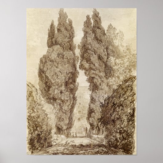 Grote cilinders in de Villa d'Este Poster (Voorkant)