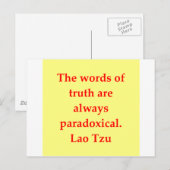 grote citaat van Lao Tzu Briefkaart (Voorkant / Achterkant)