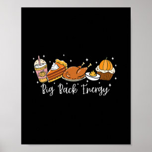 Grote Ck Energie Retro Leg Day Kalkoen Thanksgivin Poster