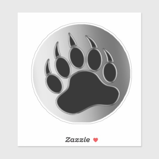 Grote Classic Silver Beer Paw Sticker (Vel)