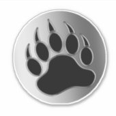 Grote Classic Silver Beer Paw Sticker (Voorkant)