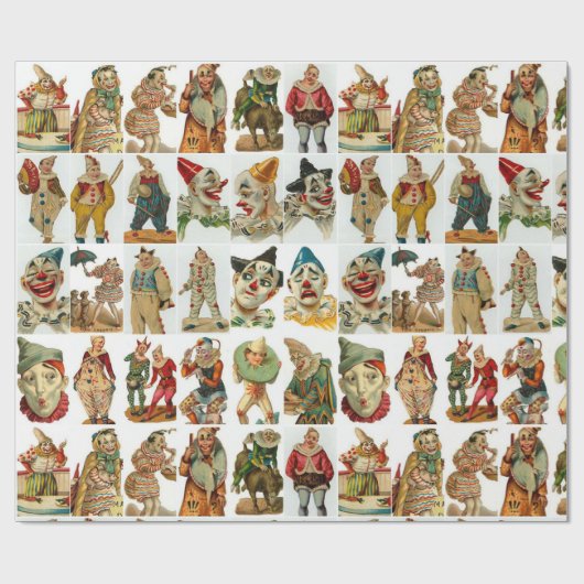 Grote  Clowns Cadeaupapier (Vlak)