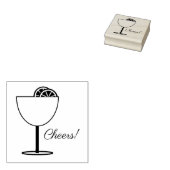 Grote Cocktail Glas met Fruit Art Stamp Rubberstempel (Gestempeld)
