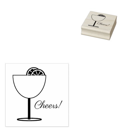 Grote Cocktail Glas met Fruit Art Stamp Rubberstempel (Gestempeld)