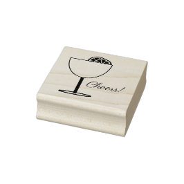Grote Cocktail Glas met Fruit Art Stamp Rubberstempel