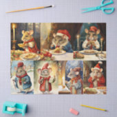 Grote Collage van Kerstmuizen voor Decoupage Tissuepapier (Craft)