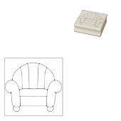 Grote comfortabele stoel rubberen stempel (Gestempeld)